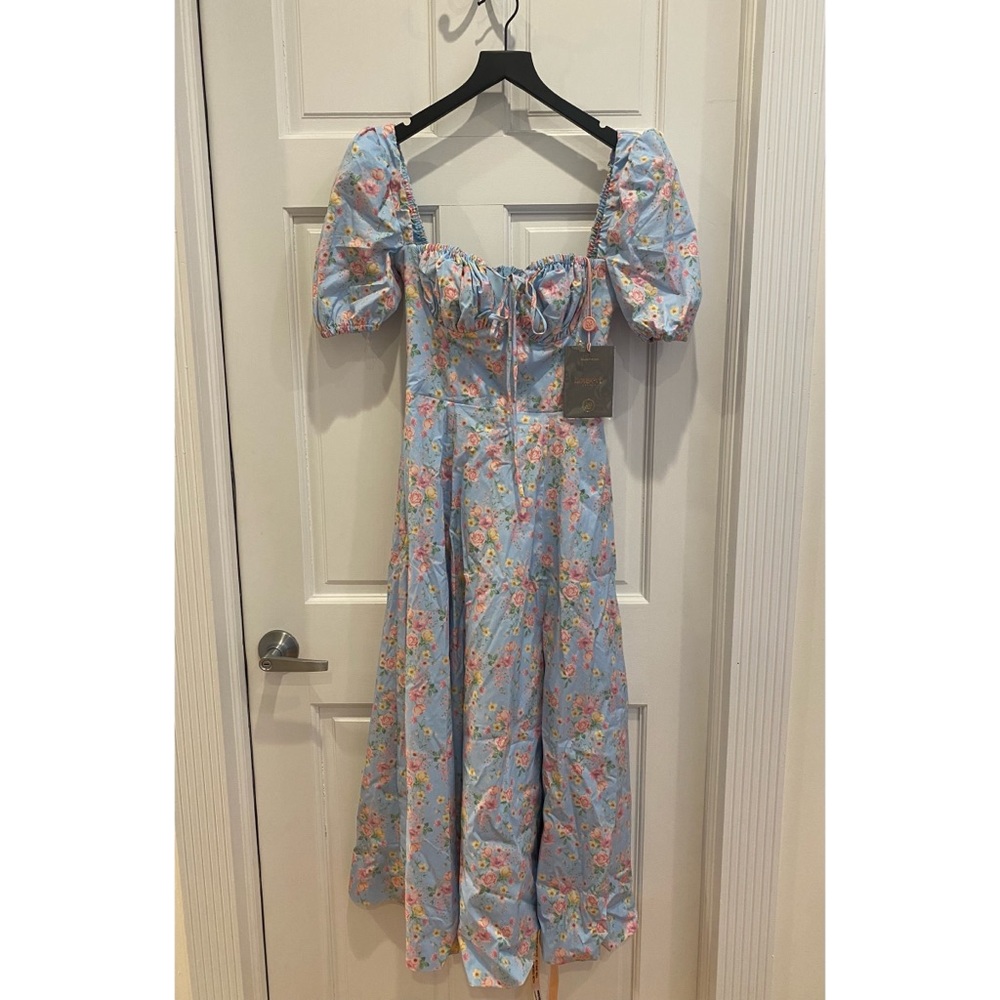 House of CB Tallulah Blue Vintage Floral dress